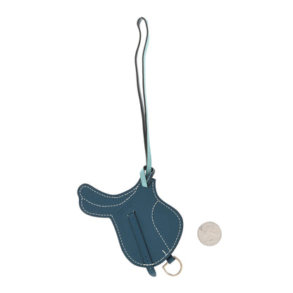 Hermes Swift Paddock Selle Horse Saddle Bag Charm Bleu Atoll Colvert 2 of 3