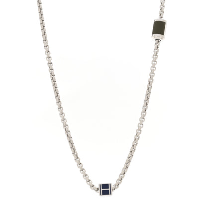 Hermes Palladium Buffalo Horn Swift Meli-Melo Necklace Vert Veronese Bleu Saphir 1 of 8