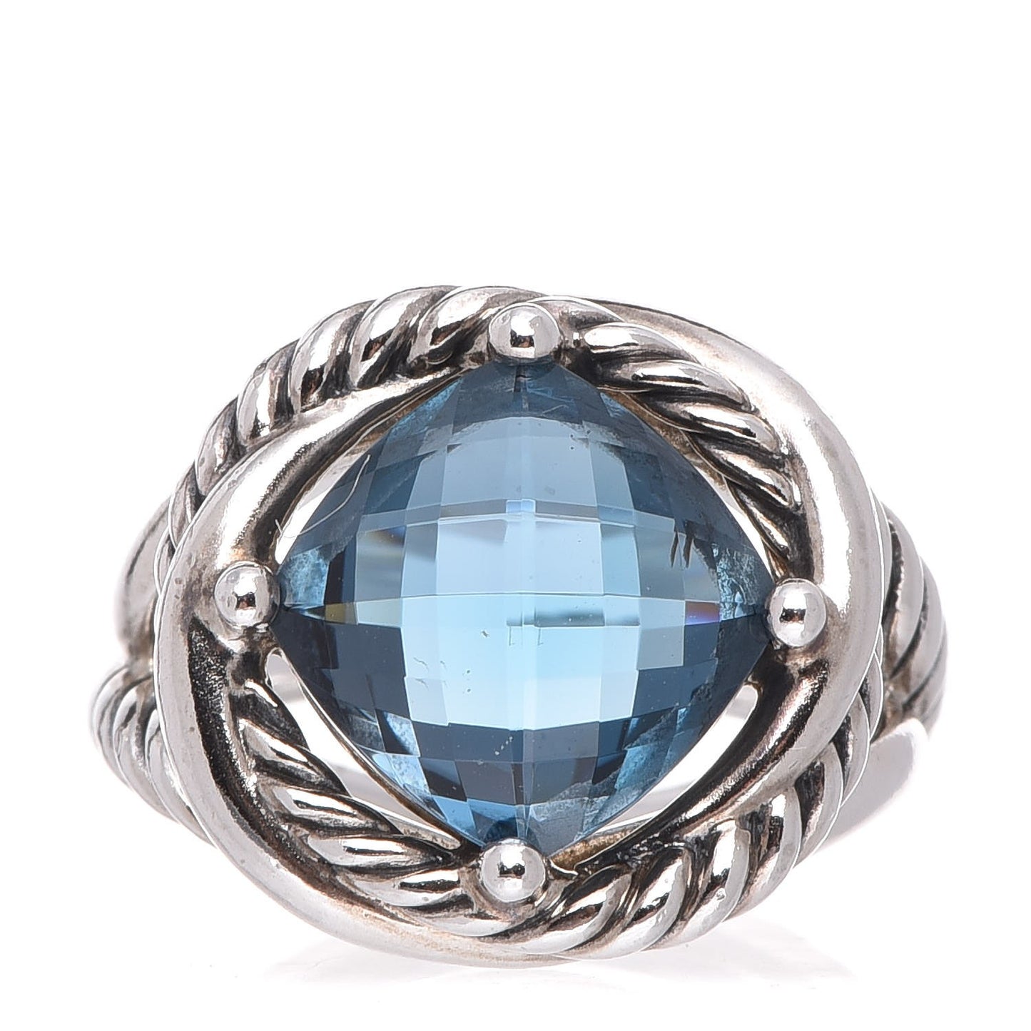 Sterling Silver Hampton Blue Topaz 11mm Infinity Ring 52 6