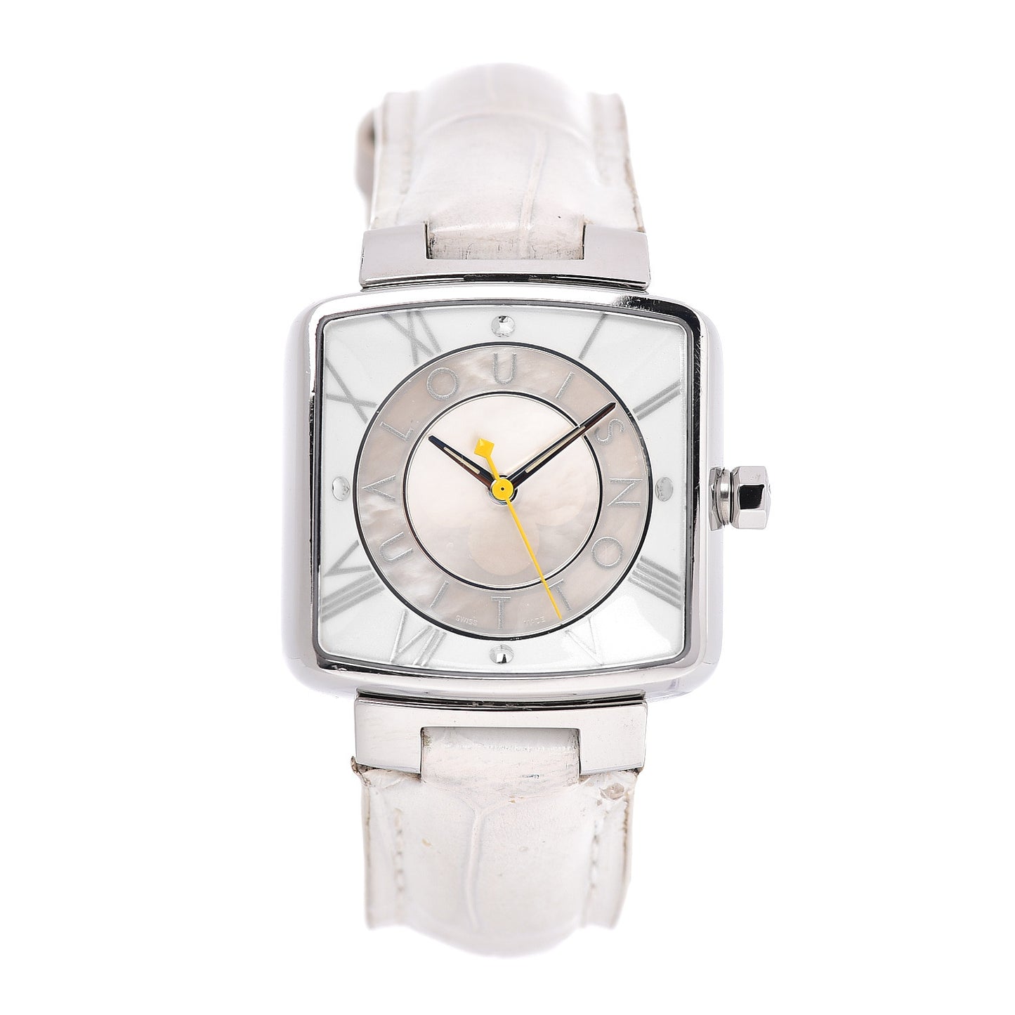 Stainless Steel Alligator Mother of Pearl 28mm Speedy Magic Quartz Watch