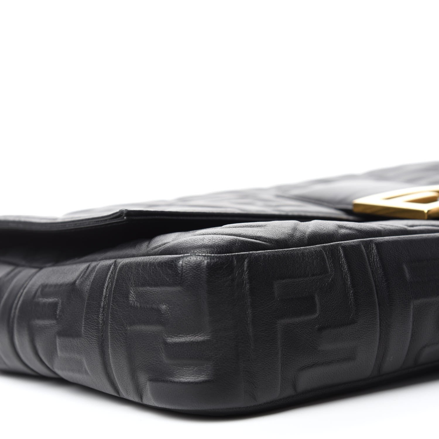 Fendi Nappa FF 1974 Embossed Large Baguette Black 6 of 10