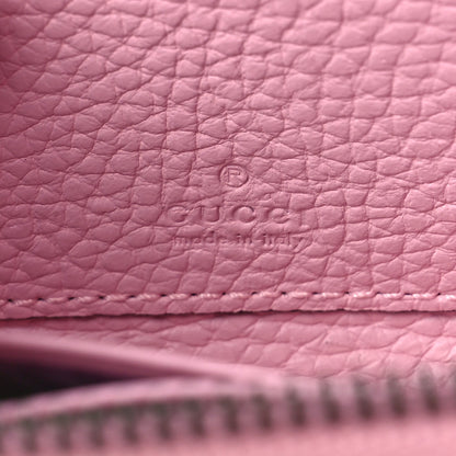 Gucci Piuma Calfskin Bamboo Double G Zip Card Case Sugar Pink 6 of 9