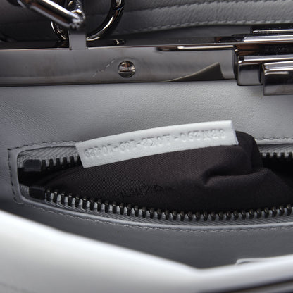 Fendi Vitello Seta Shiny Nappa Scalloped Studded Medium Peekaboo Iconic Satchel Grigio Perla 7 of 10