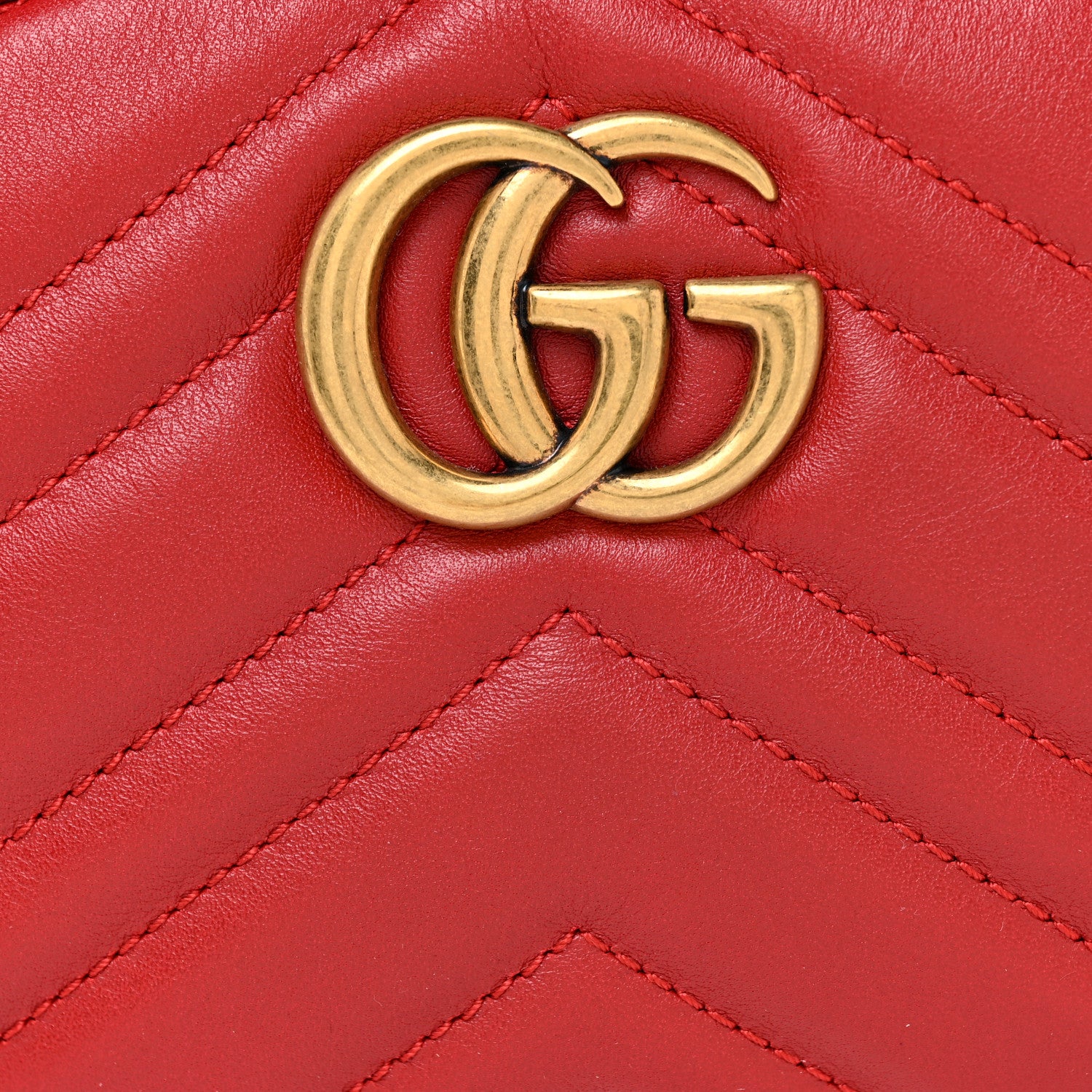 Gucci Calfskin Matelasse GG Marmont Belt Bag 85 34 Hibiscus Red 8 of 11