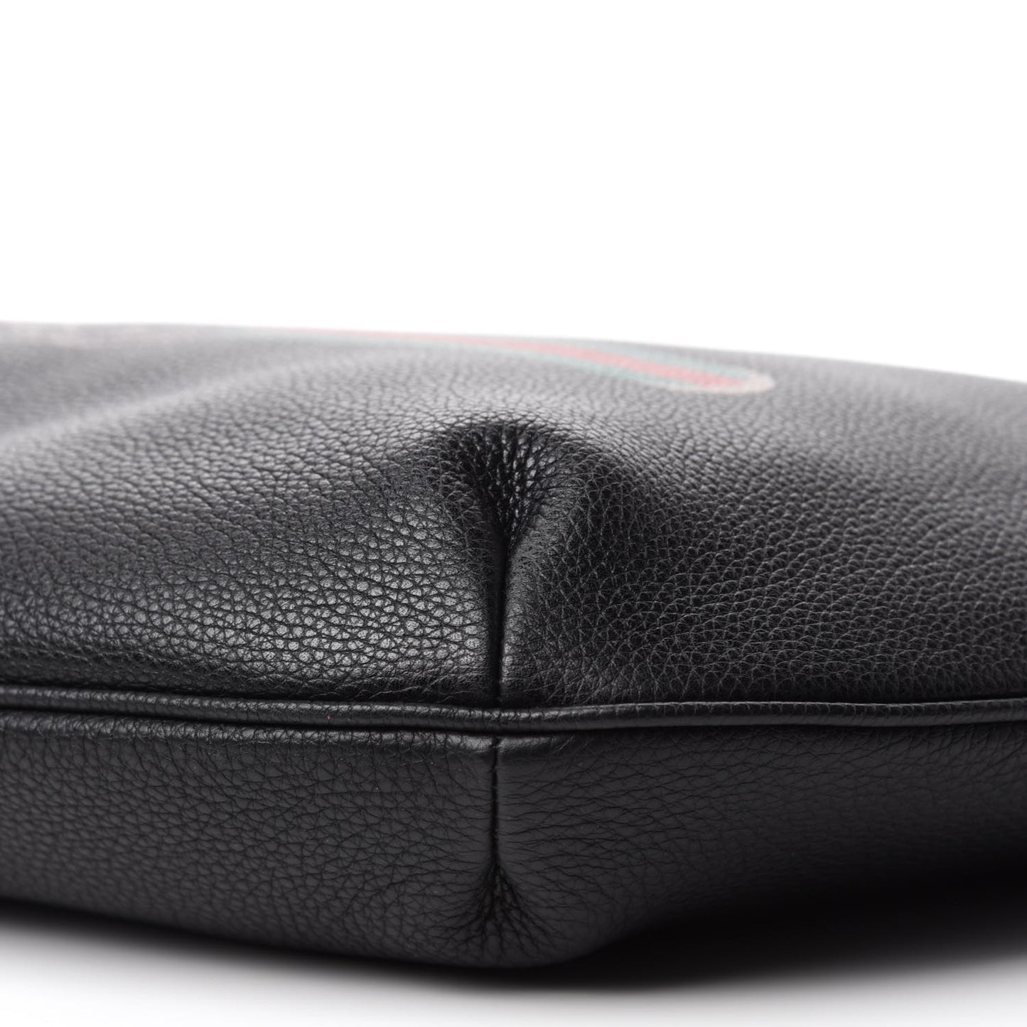 Grained Calfskin Logo Half Moon Hobo Black