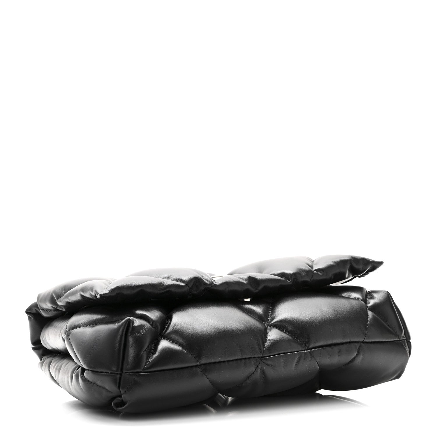 Balenciaga Nappa Calfskin Quilted Touch B Puffy Clutch Black 4 of 10