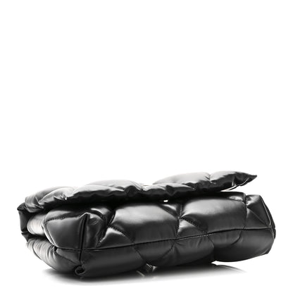 Balenciaga Nappa Calfskin Quilted Touch B Puffy Clutch Black 4 of 10