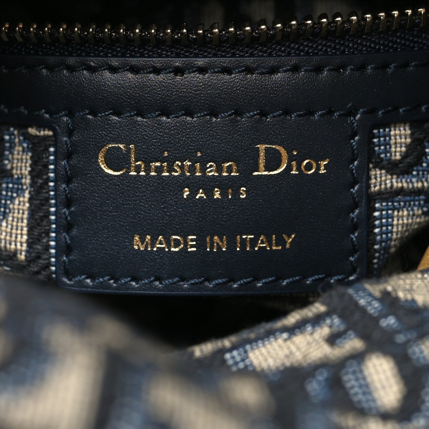 Wicker Oblique Mini Lady Dior Bag Blue