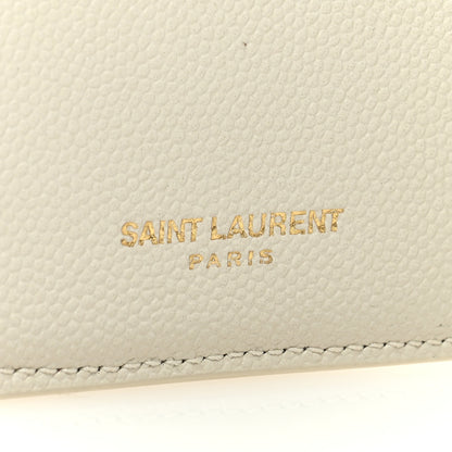 Saint Laurent Grain De Poudre Monogram Uptown Compact Wallet Blanc Vintage 6 of 7