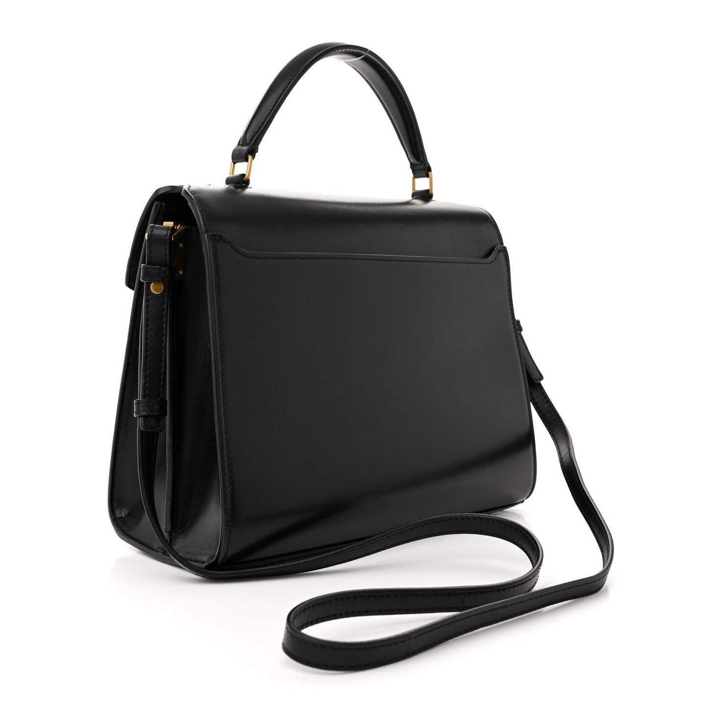Smooth Calfskin Medium Classic Monogram Cassandra Top Handle Black Rouge Legion