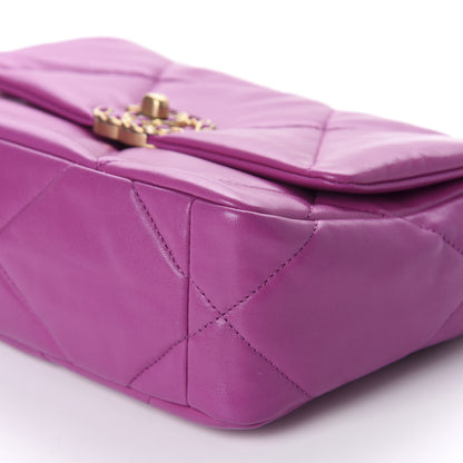 Chanel Lambskin Quilted Medium 19 Flap Purple 7 of 10