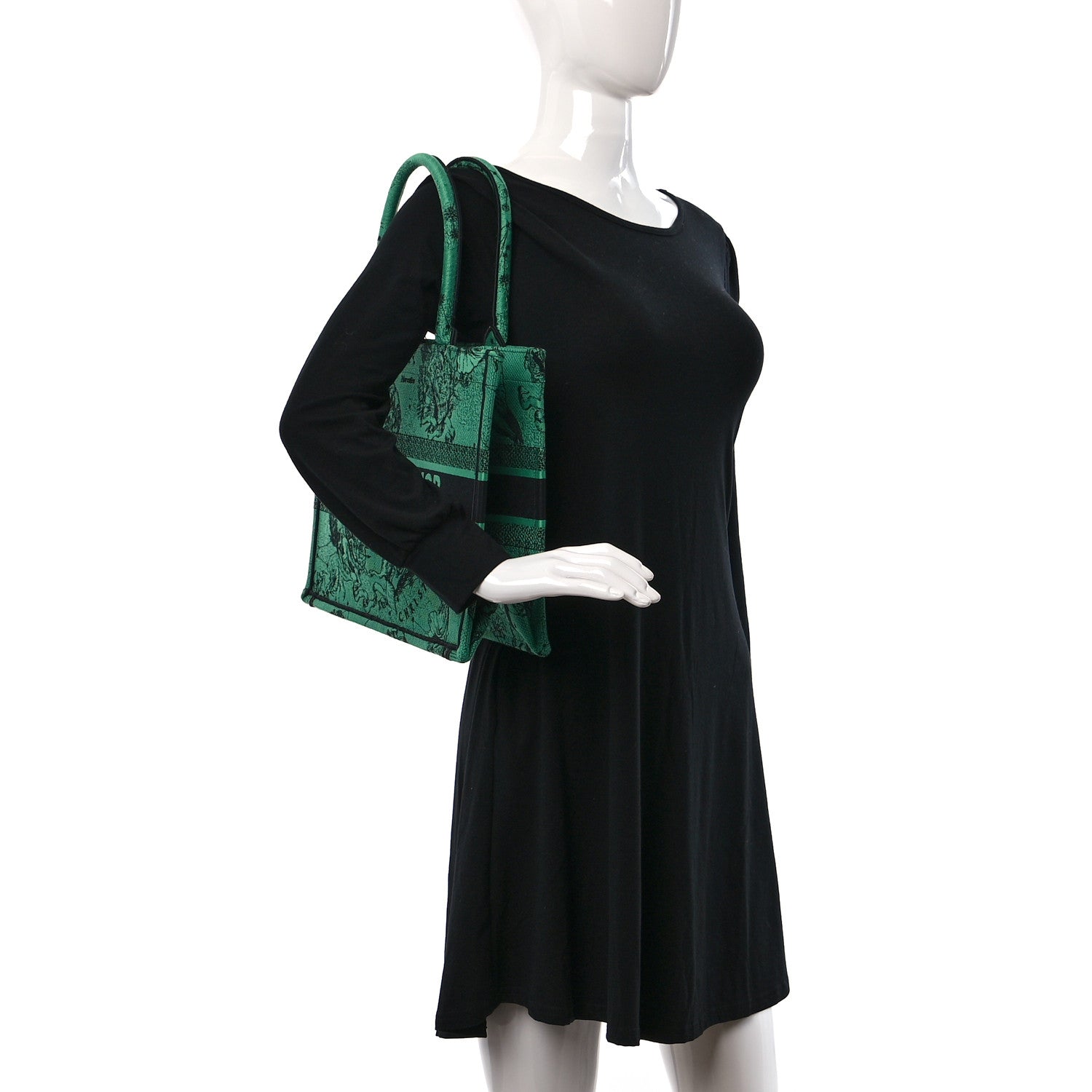 Christian Dior Canvas Embroidered Medium Zodiac Toile De Jouy Book Tote Green 2 of 8