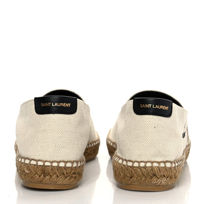 Saint Laurent Canvas Nappa Elba Light Logo Embroidered Espadrilles 42 Ecru 5 of 10