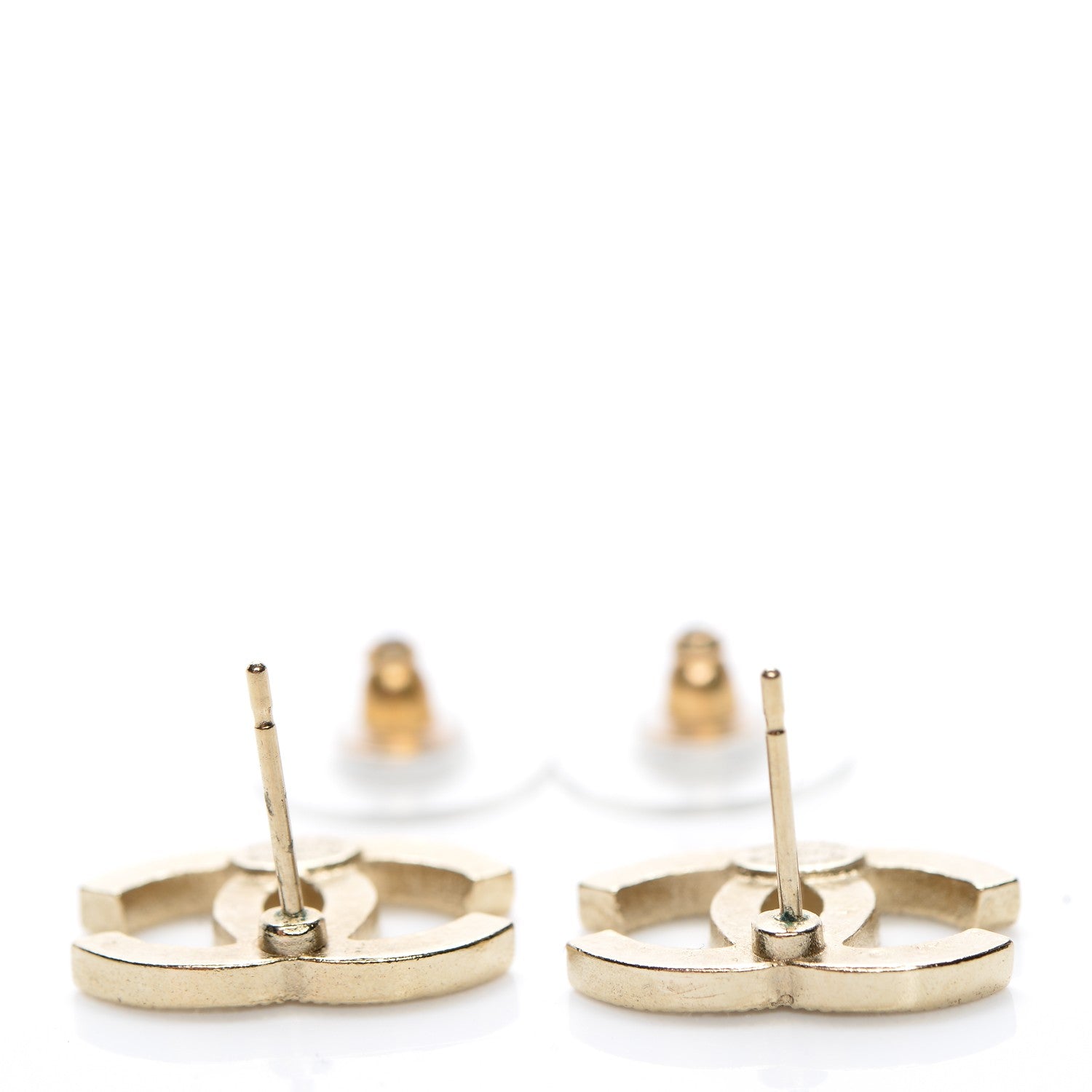 Chanel Crystal CC Earrings Gold 4 of 4