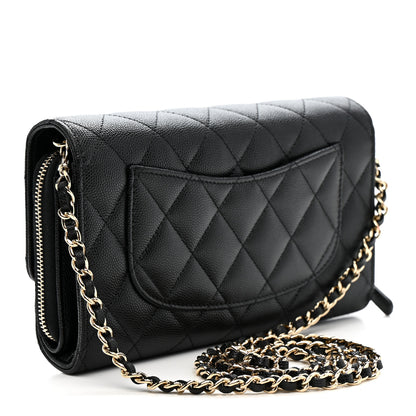 Chanel Caviar Quilted Phone Holder Wallet on Removable Chain Black 3 of 13