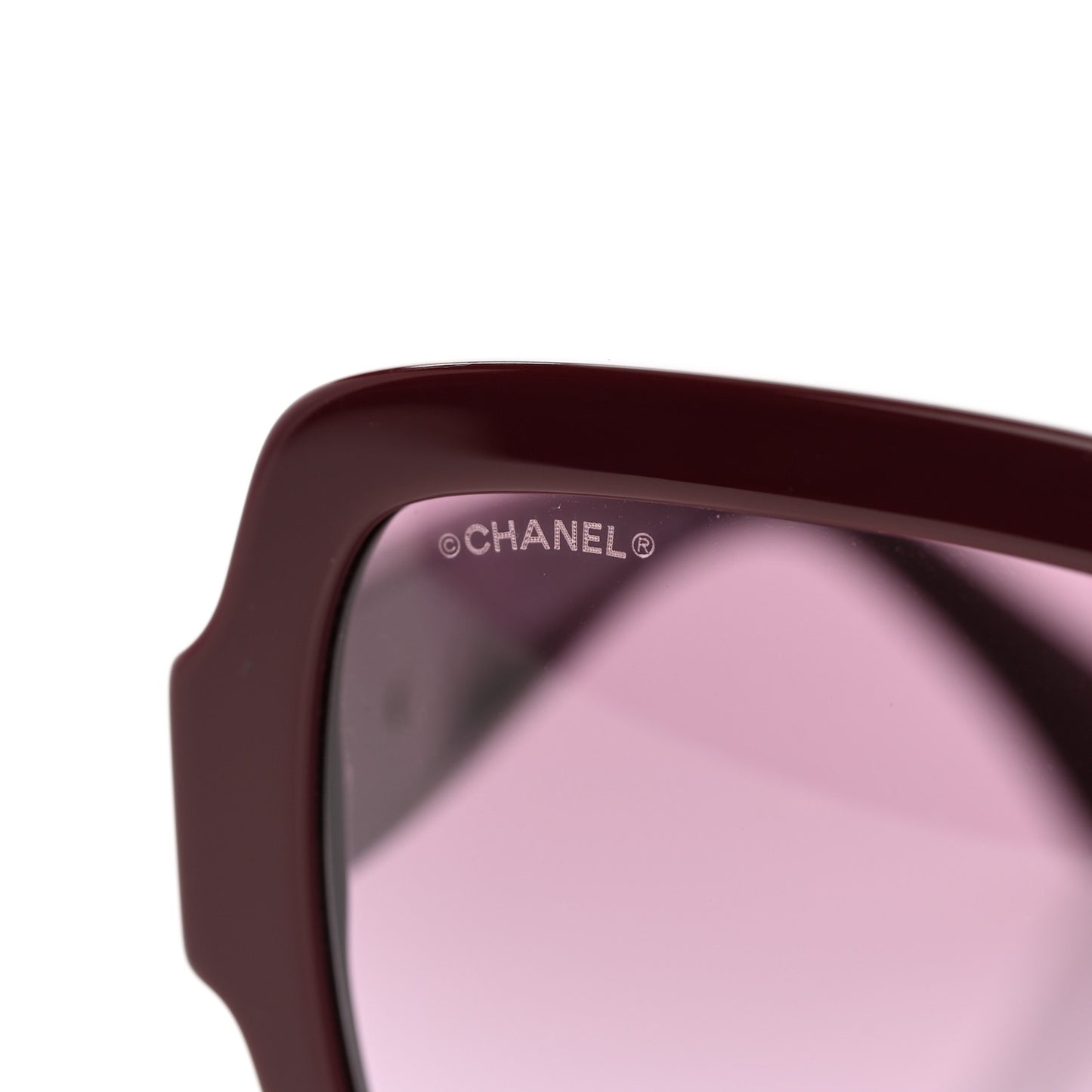 Acetate Charms Pearl Square Sunglasses 5479-A Burgundy