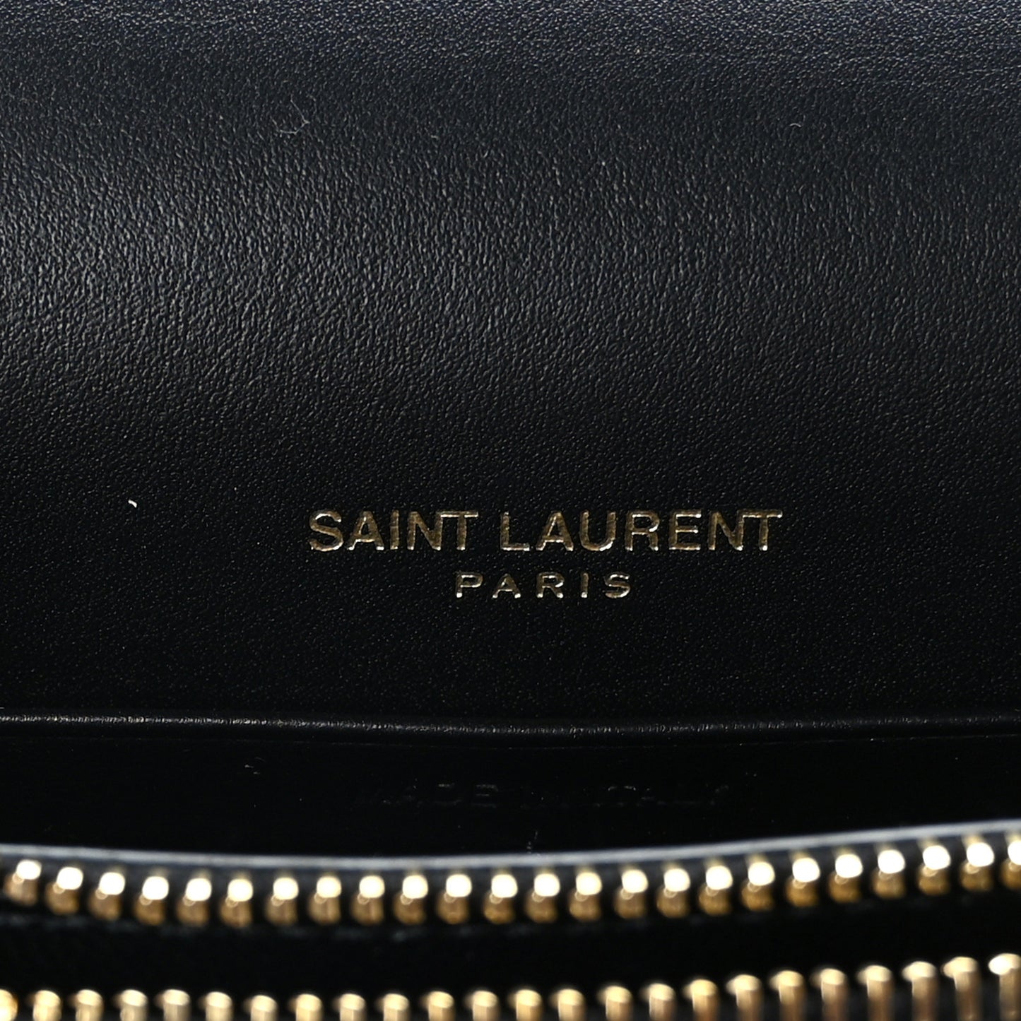 Satin Monogram Kate Tassel Chain Wallet Black