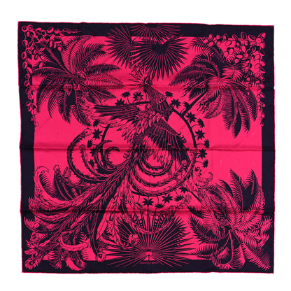 Hermes Silk Mythiques Phoenix Tattoo Scarf 70 Rose Vif Marine 1 of 3