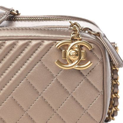 Chanel Metallic Lambskin Mini Coco Boy Camera Case Dark Gold 9 of 11