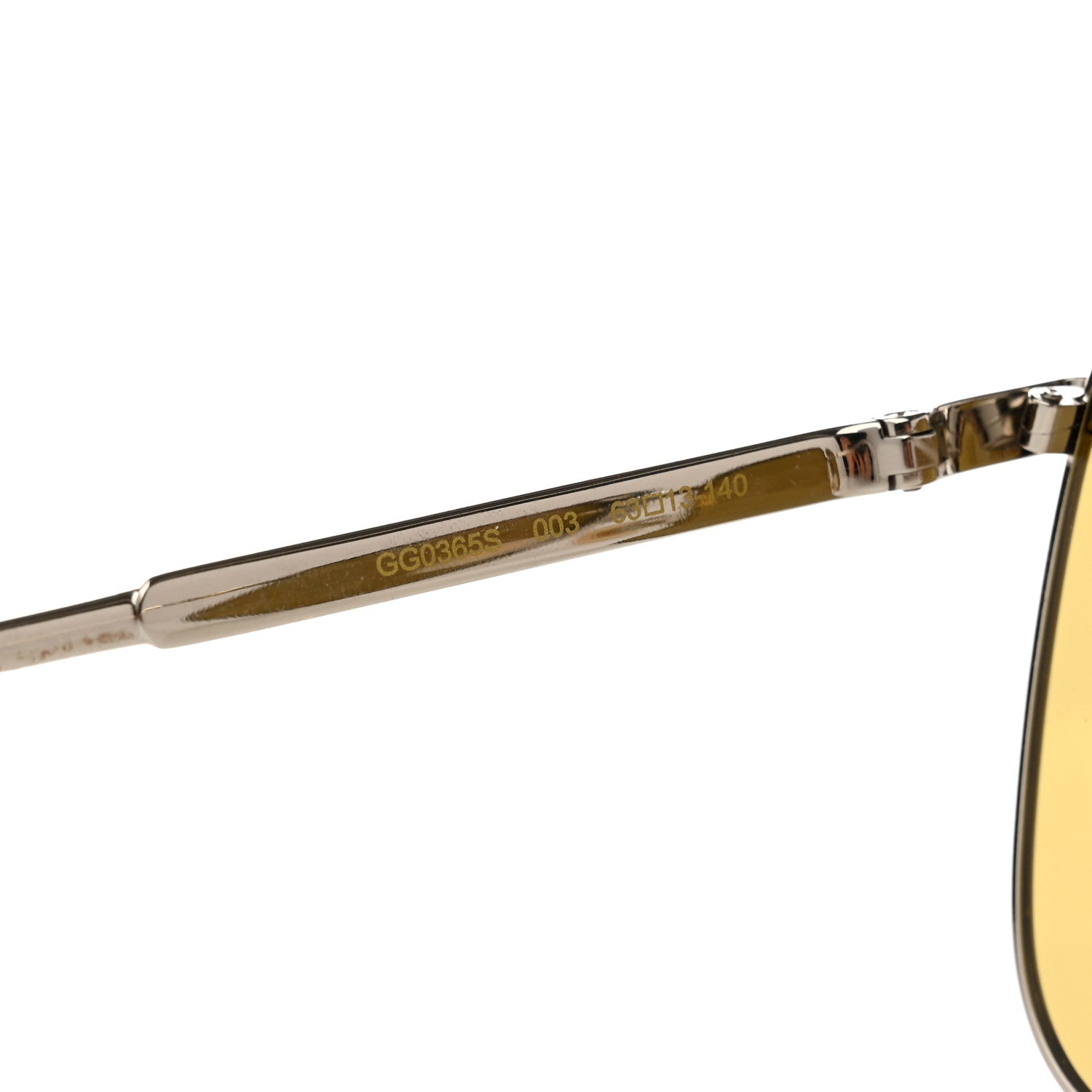 Gucci Metal Aviator Sunglasses GG0365S Silver Yellow 5 of 8