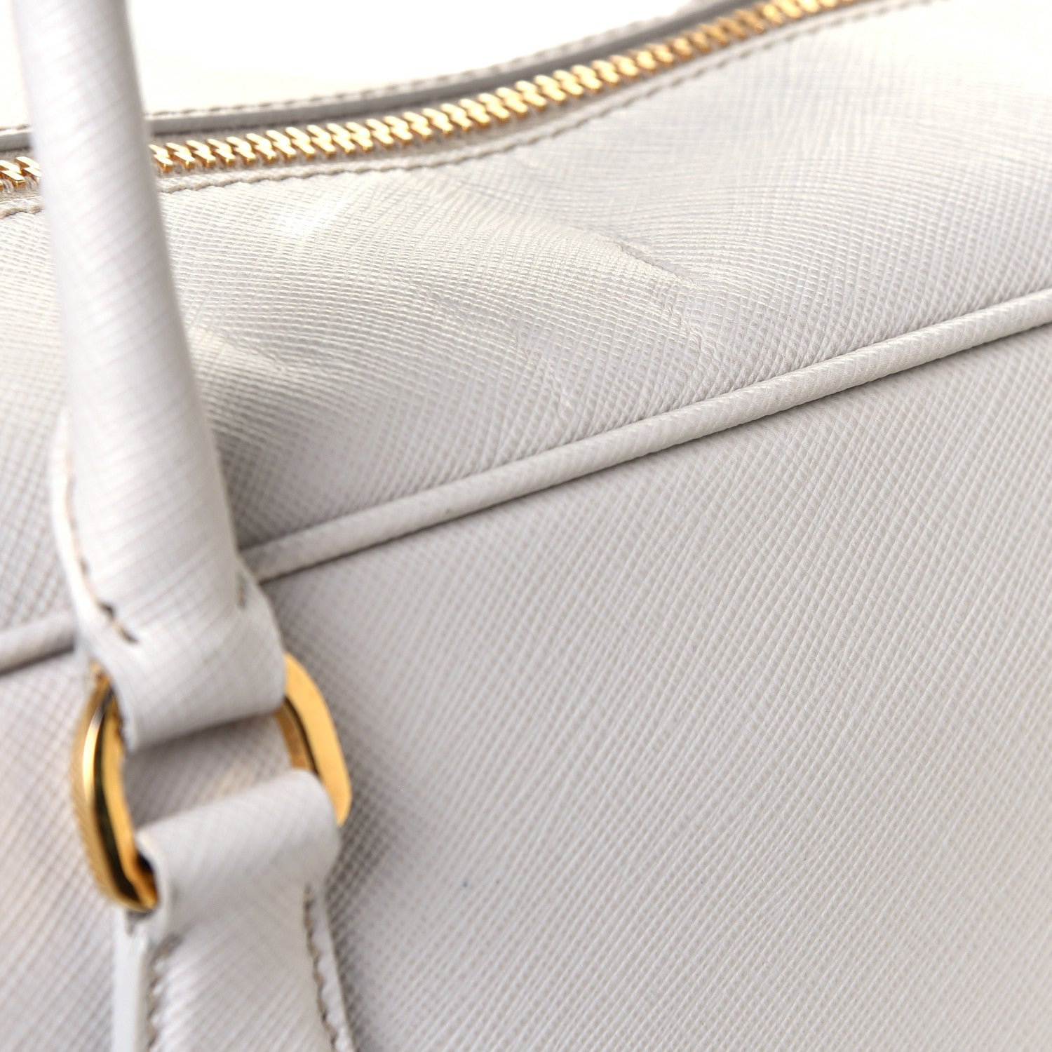 Prada Saffiano Lux Bowler Talco White 5 of 8