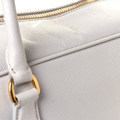Prada Saffiano Lux Bowler Talco White 5 of 8