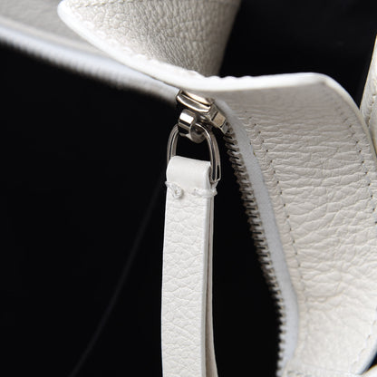 Balenciaga Calfskin Medium Logo North South Shopping Tote White 11 of 12