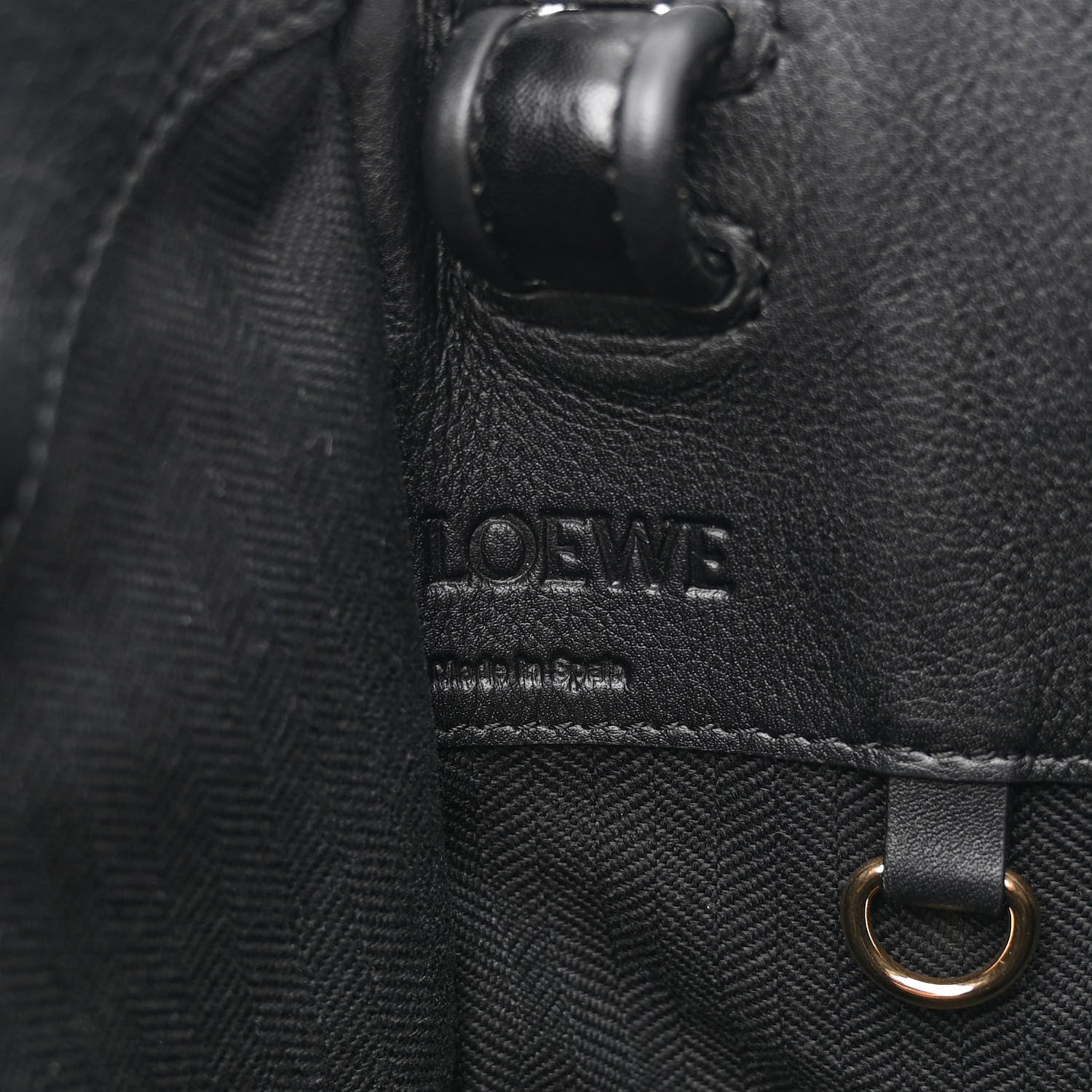 Loewe Calfskin Small Whipstitch Hammock Shoulder Bag Black 6 of 11