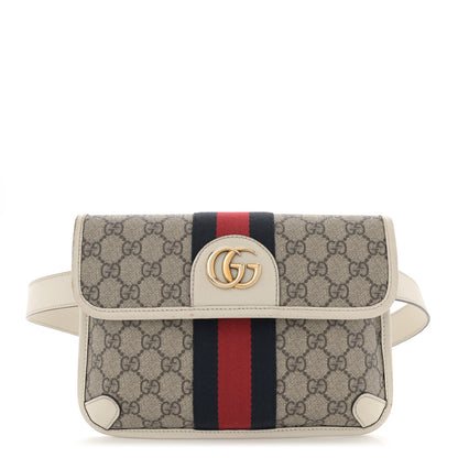 Gucci GG Supreme Monogram Web Small Ophidia Belt Bag 90 36 Beige Ebony White 1 of 13