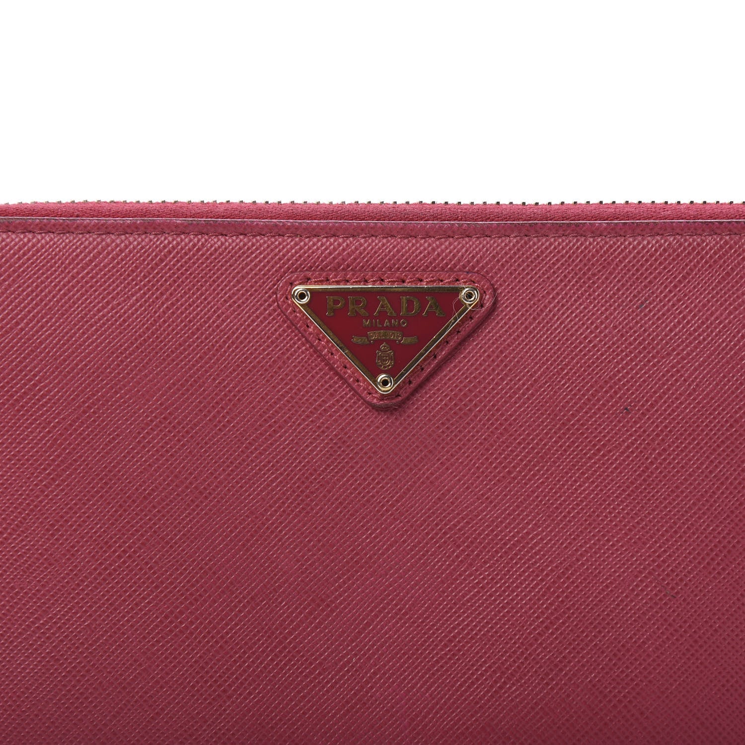 Prada Saffiano Triangle Zip Around Wallet Ibisco 9 of 10