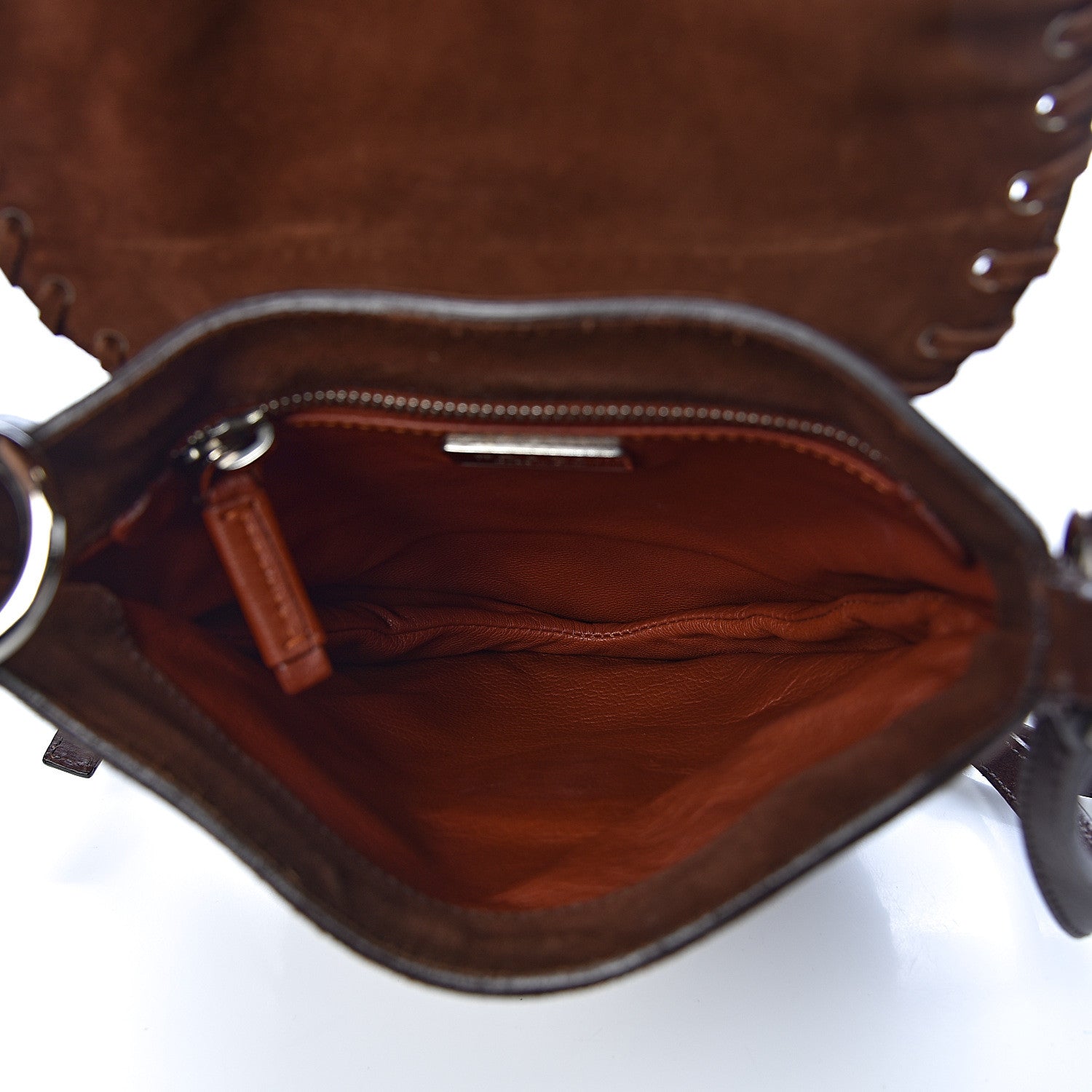 Prada Suede Scamosciato Tassel Crossbody Brown 5 of 11