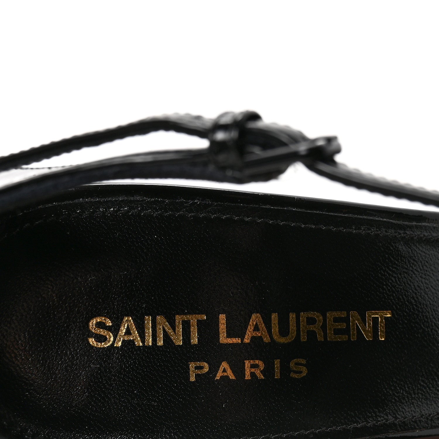 Saint Laurent Patent Anja 105 Ankle Strap Pointed Pumps 37 Black 8 of 10