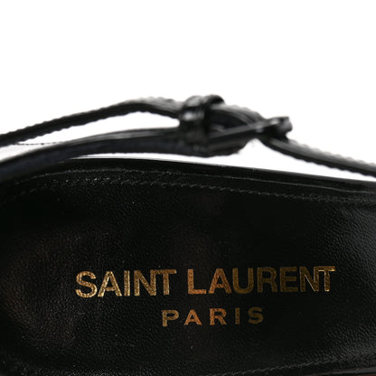 Saint Laurent Patent Anja 105 Ankle Strap Pointed Pumps 37 Black 8 of 10