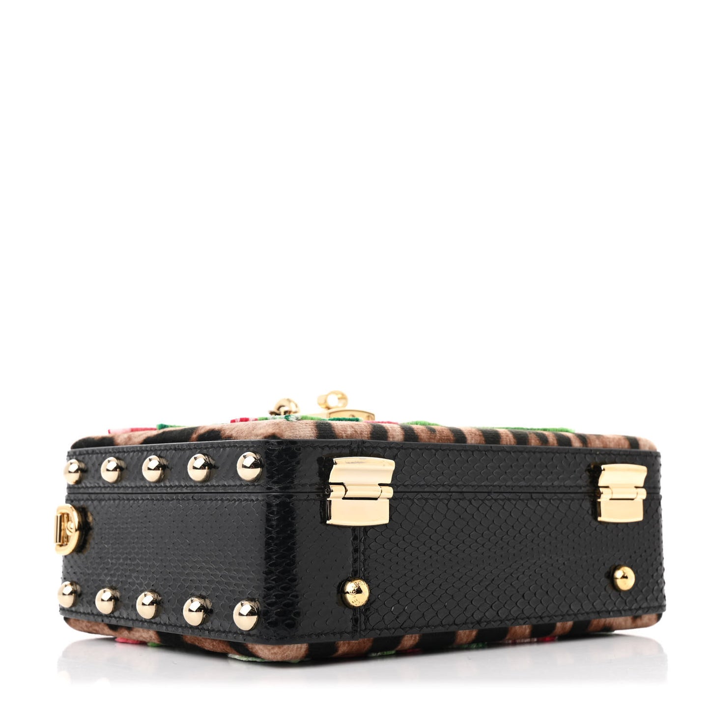 Velvet Snakeskin Leopard Floral Box Bag Black Multicolor