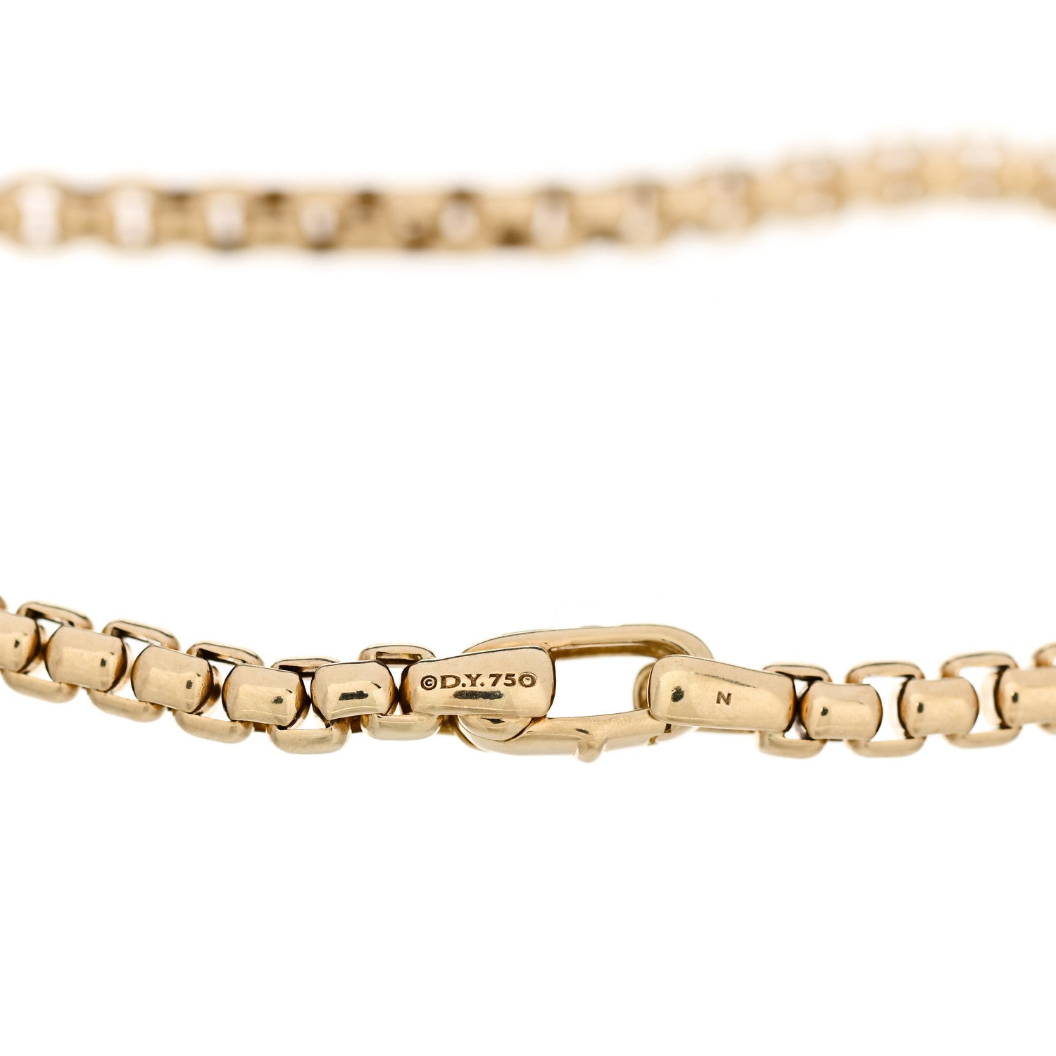 David Yurman 18K Yellow Gold 4mm Box Chain Bracelet 3 of 3