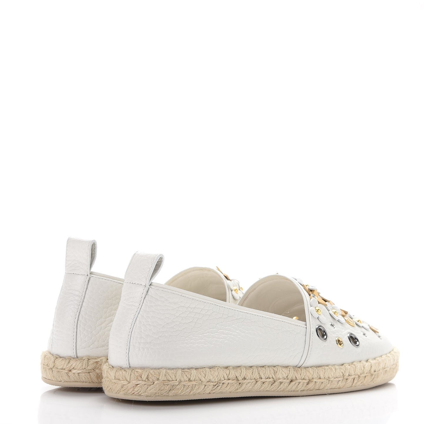 Calfskin Tropical Bloom Espadrille Flat 38 White