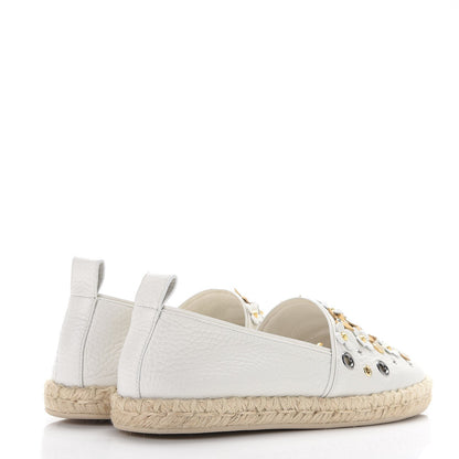 Louis Vuitton Calfskin Tropical Bloom Espadrille Flat 38 White 4 of 9