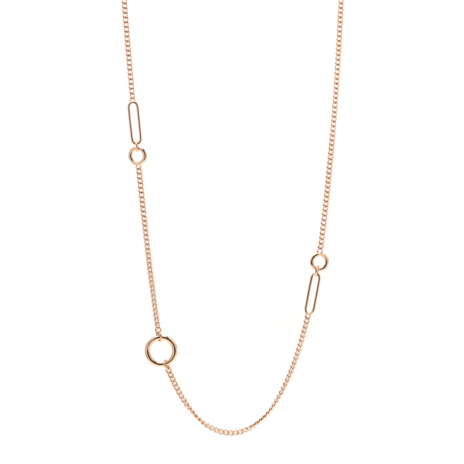 Hermes 18K Rose Gold Echappee Long Necklace 1 of 5