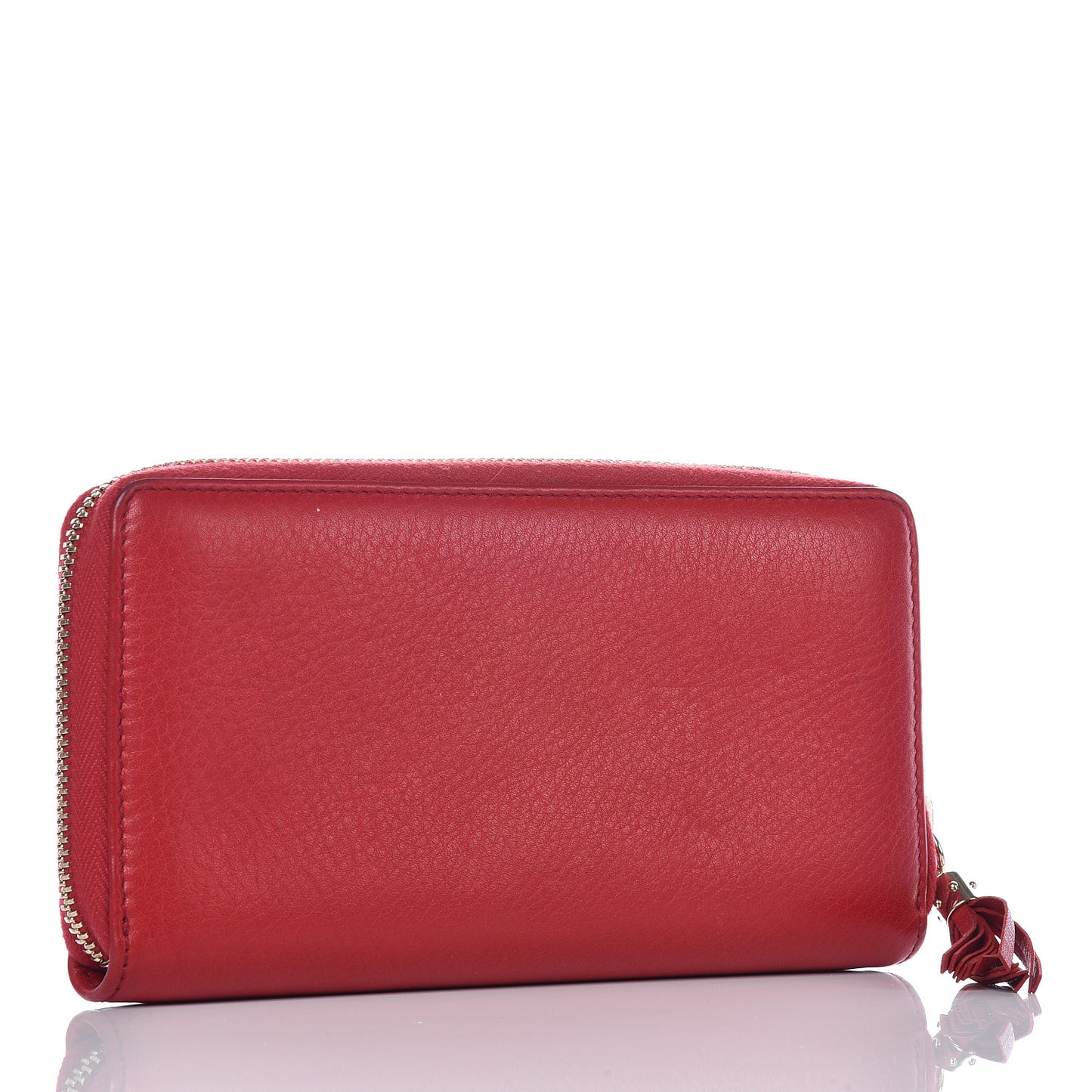 Pebbled Calfskin Soho Zip Around Wallet Red