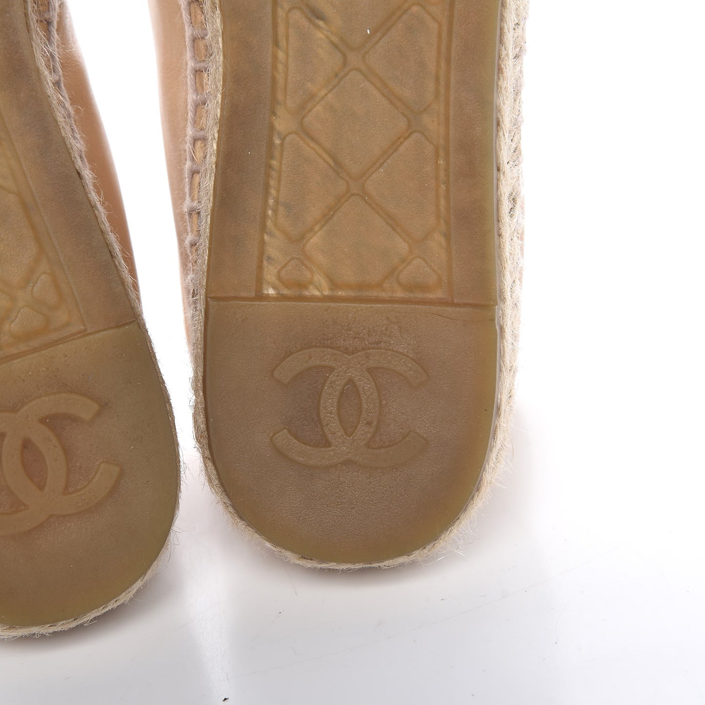Lambskin CC Espadrilles 36 Beige Black