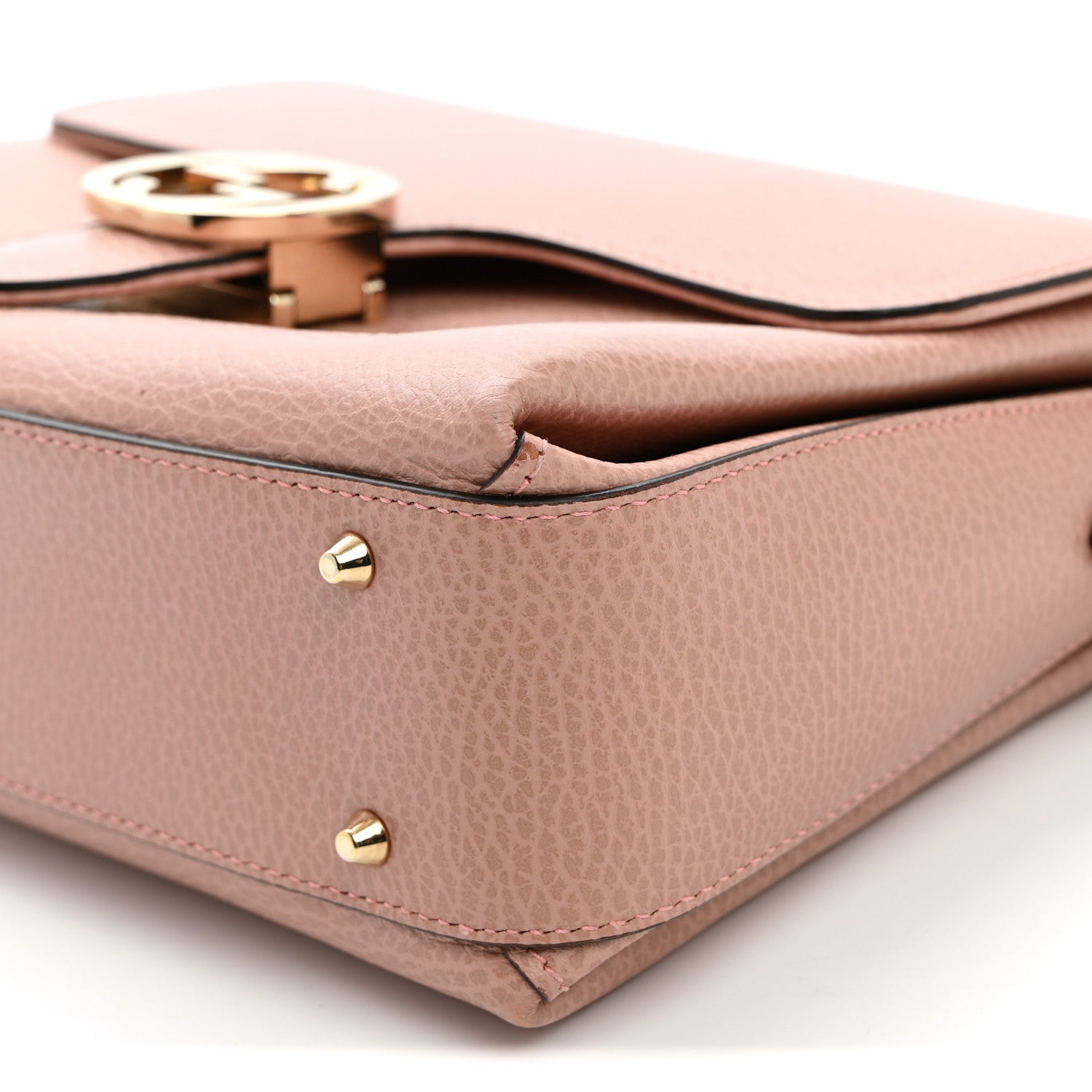 Gucci Dollar Calfskin Interlocking G Top Handle Shoulder Bag Soft Pink 10 of 11