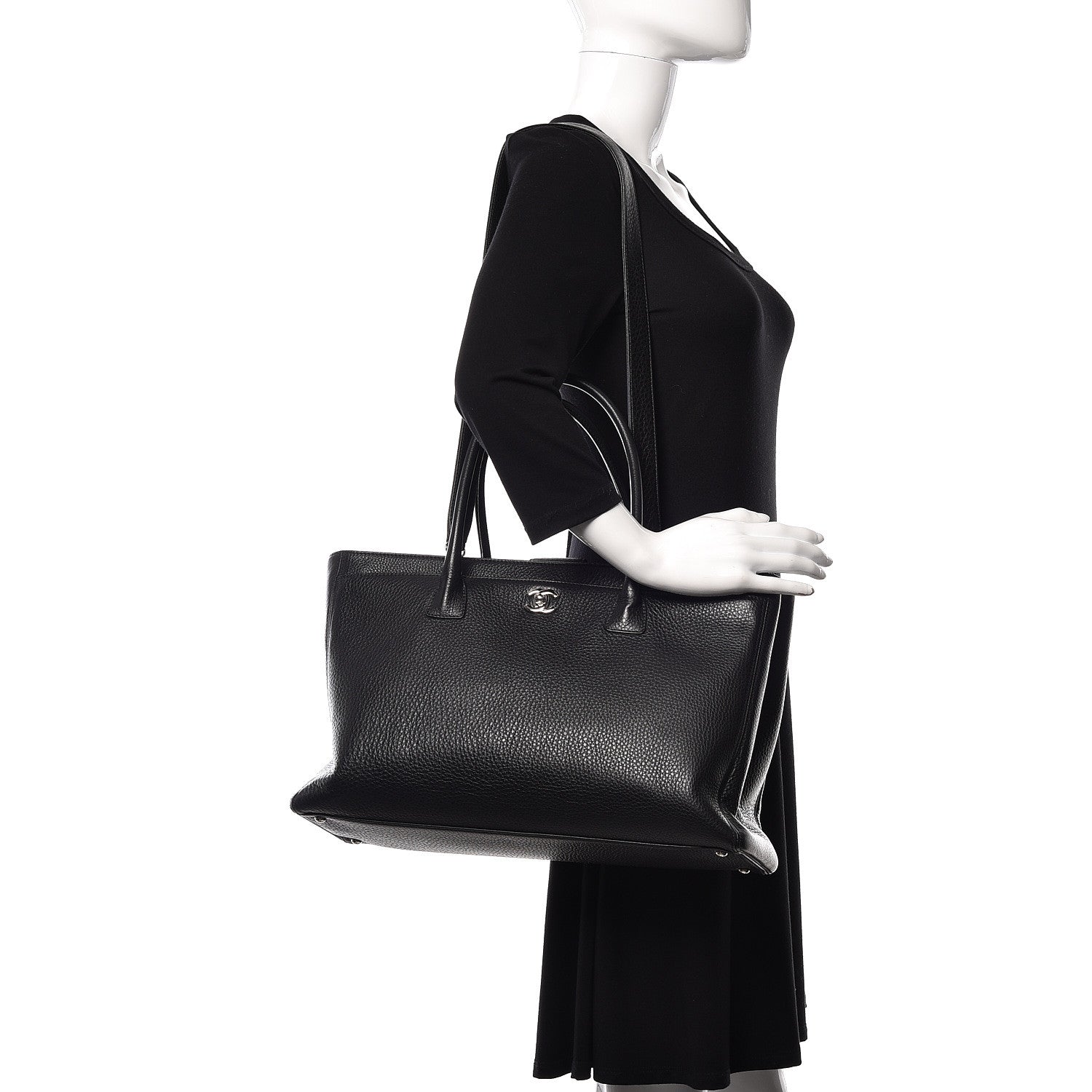 Chanel Deerskin Cerf Executive Shopper Tote Black 2 of 12