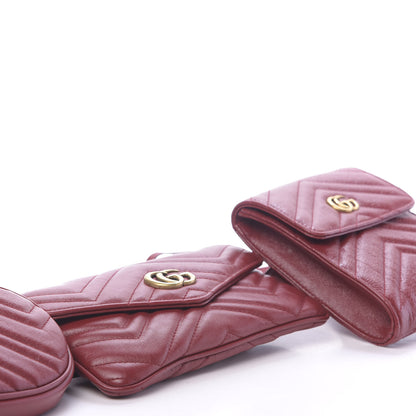 Gucci Azalea Calfskin Matelasse GG Marmont Multi Belt Bag 95 38 Romantic Cerise 11 of 13