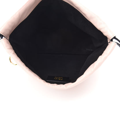 Fendi Soft Nappa Logo Small Drawstring Pouch Bag Rosa Quarzo Black 5 of 10