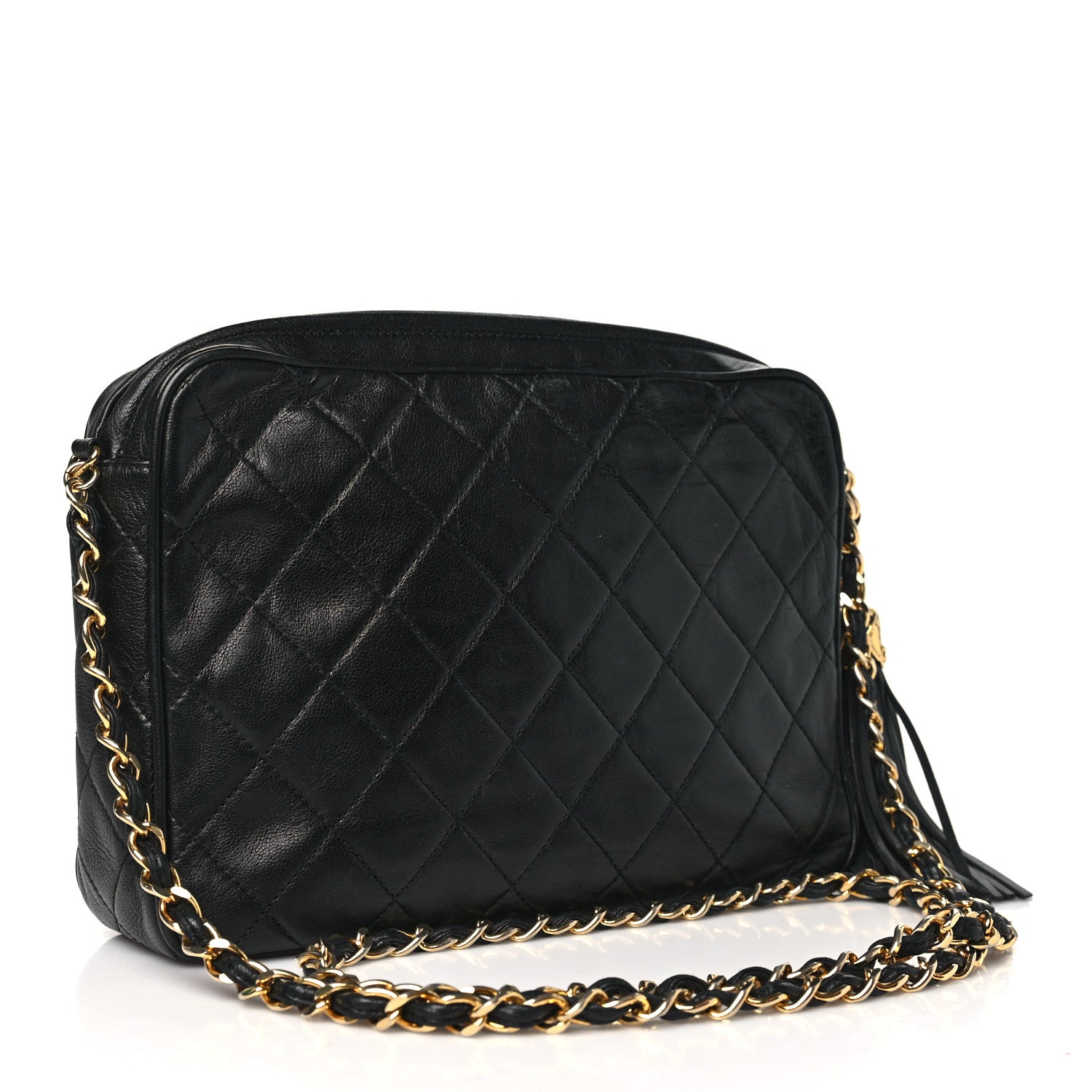 Chanel Lambskin Quilted Tassel Camera Case Black 3 of 11
