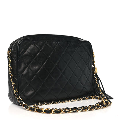 Chanel Lambskin Quilted Tassel Camera Case Black 3 of 11