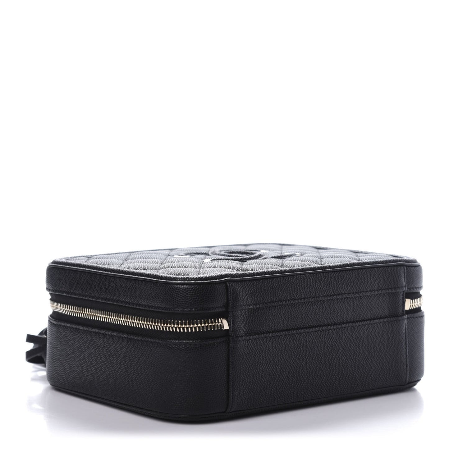 Caviar Quilted Medium CC Filigree Vanity Case Black