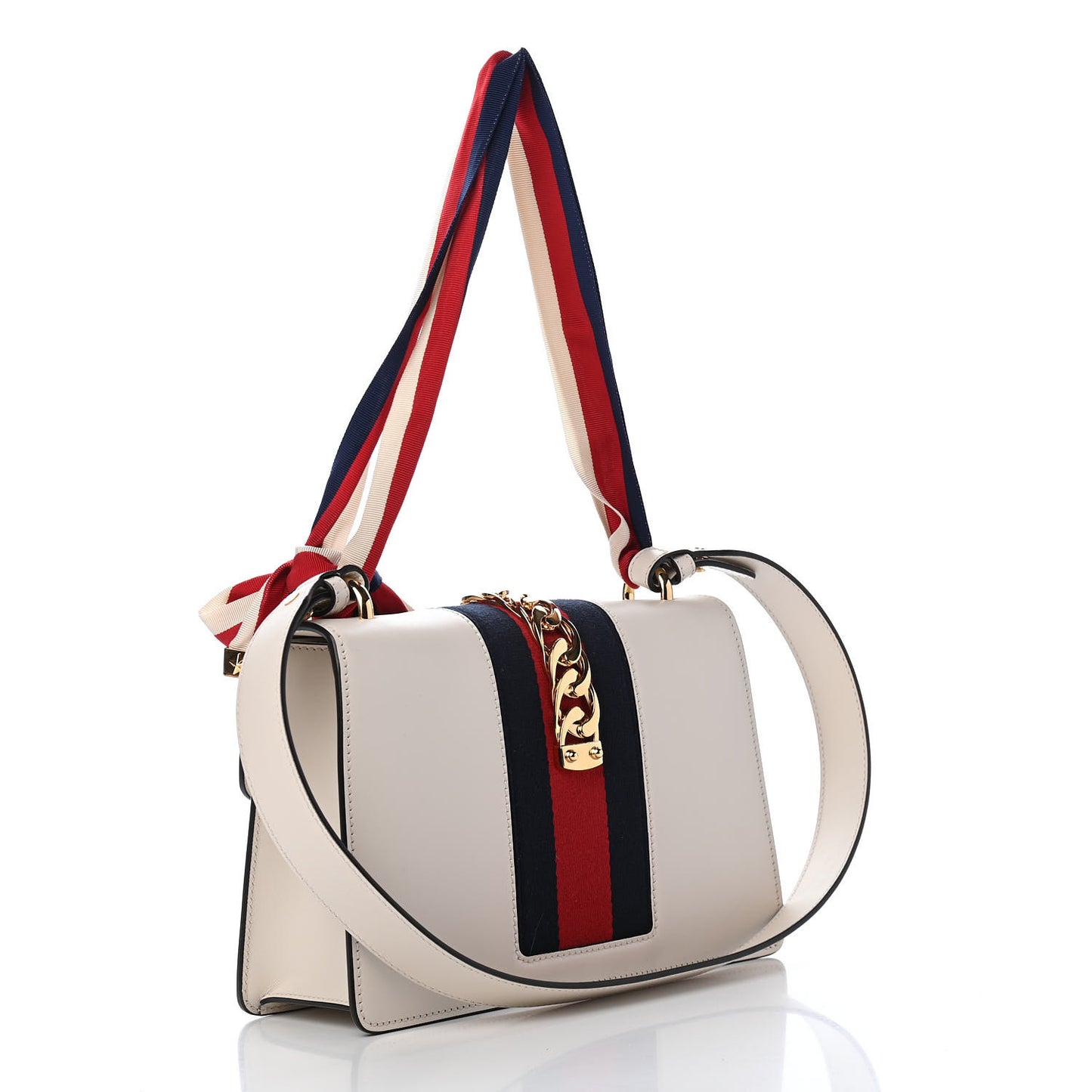 Calfskin Small Sylvie Shoulder Bag White