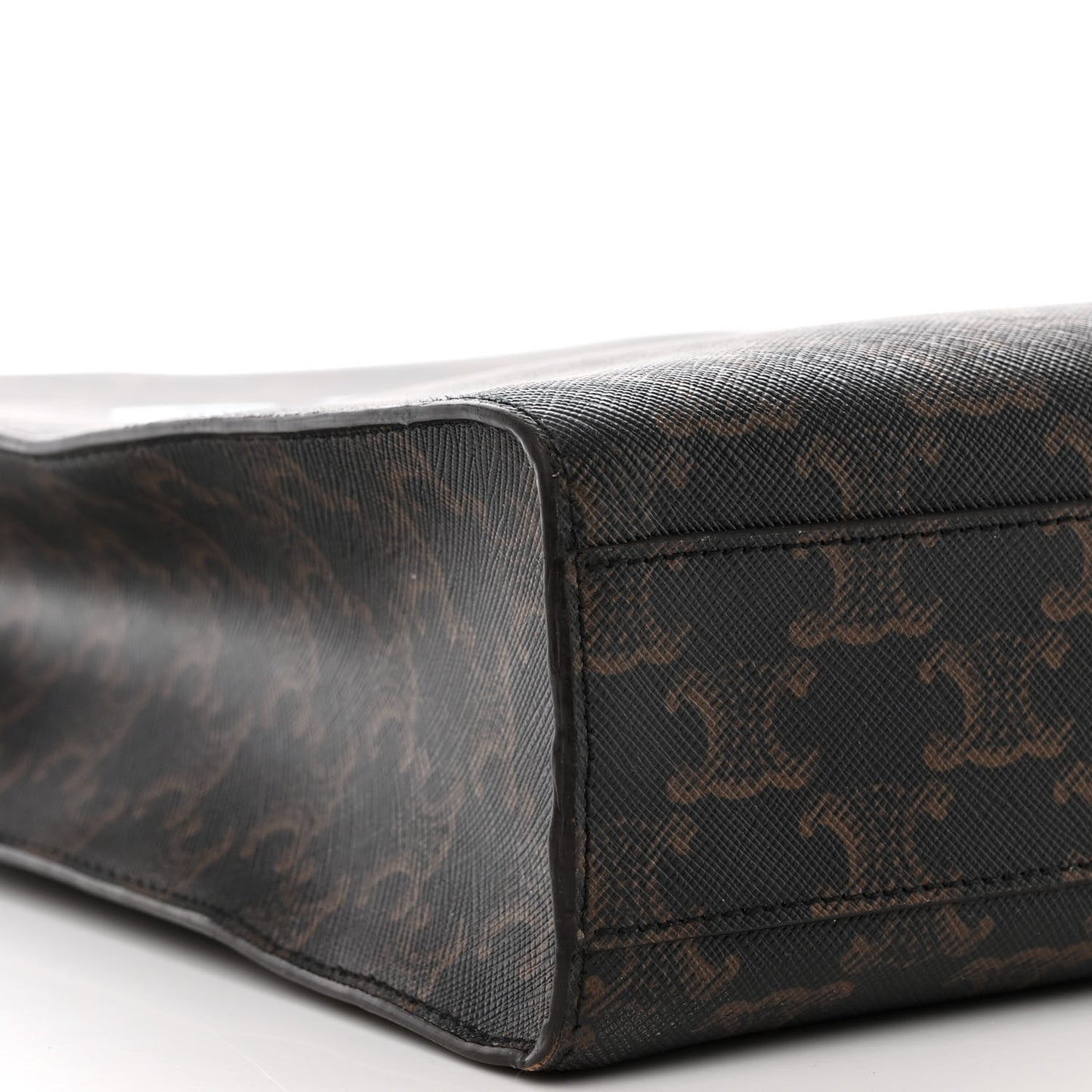 Triomphe Canvas Calfskin Small Vertical Cabas Tan
