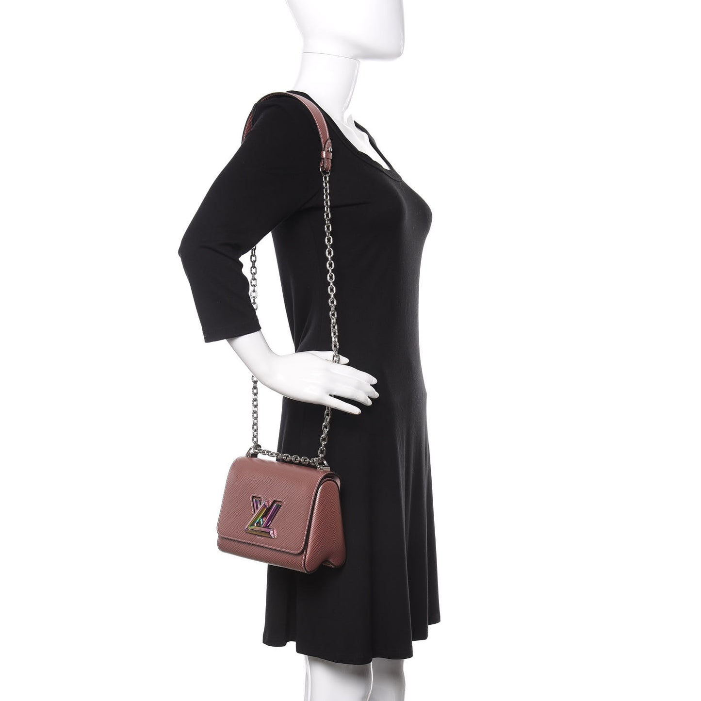 Epi Scarabeo Twist Shoulder Bag PM Rose Gold